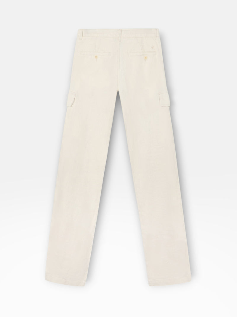Pantalon cargo sport en lin pierre