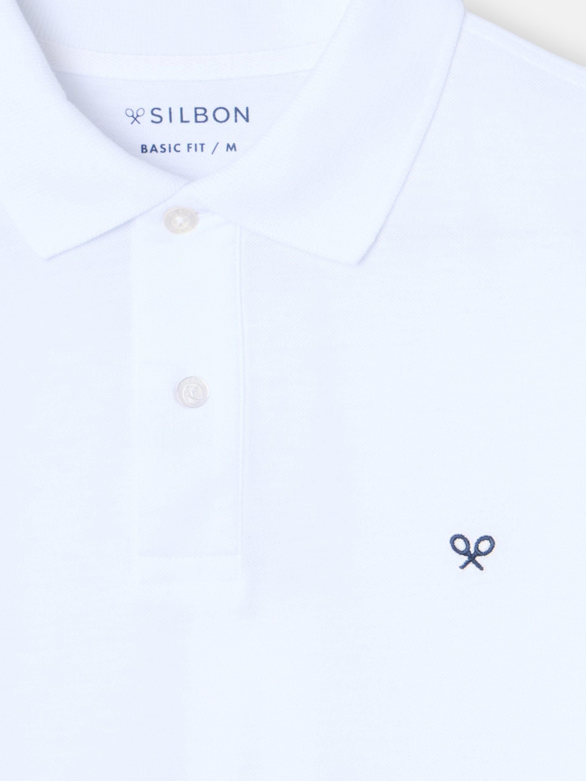 White light pique polo shirt