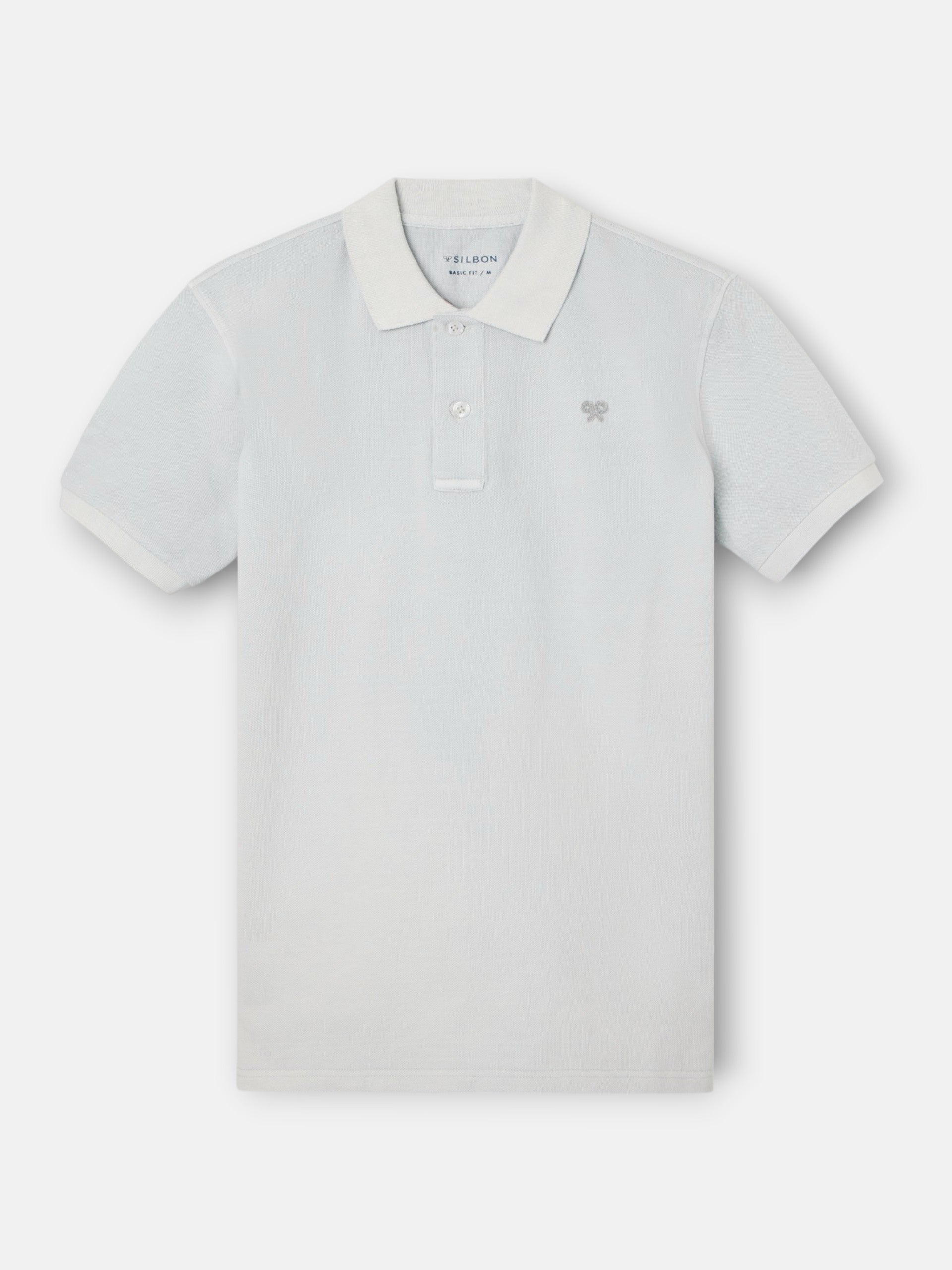 Polo clasico garment dye azul claro