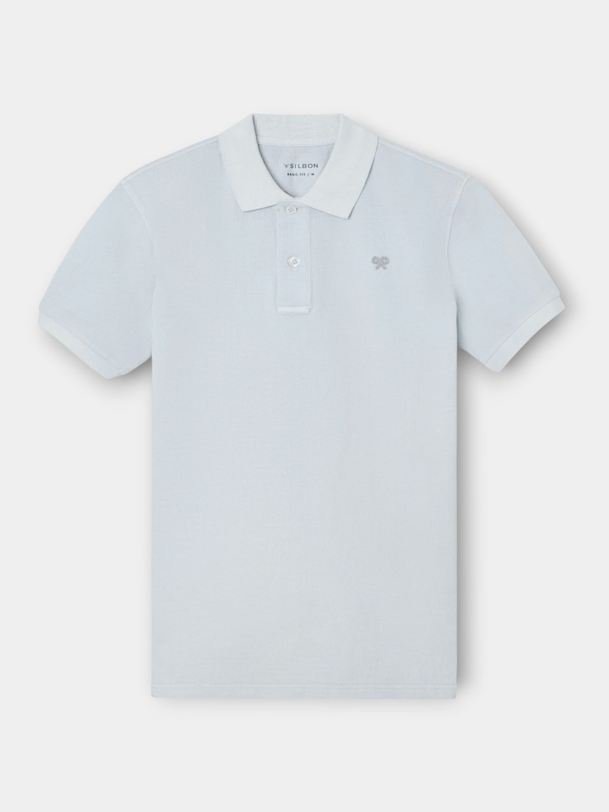 Polo classique garment dye bleu clair