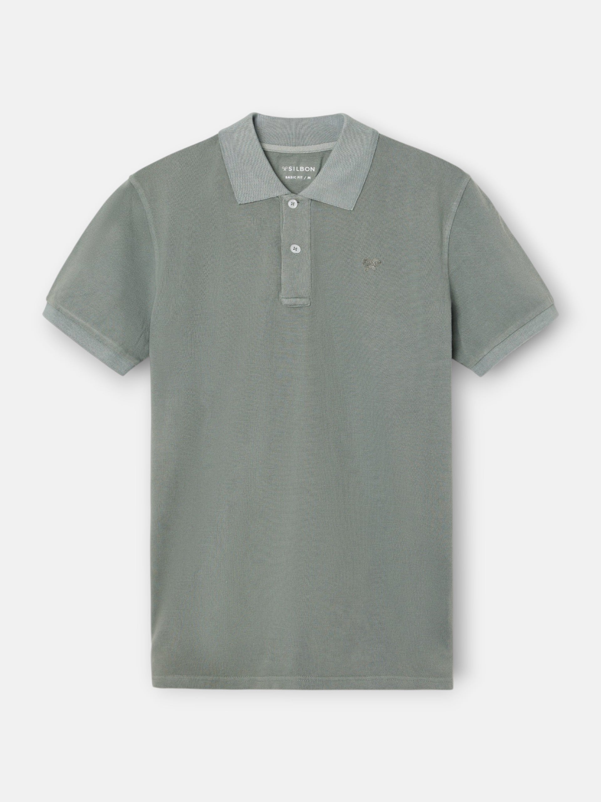 Polo clasico garment dye verde medio