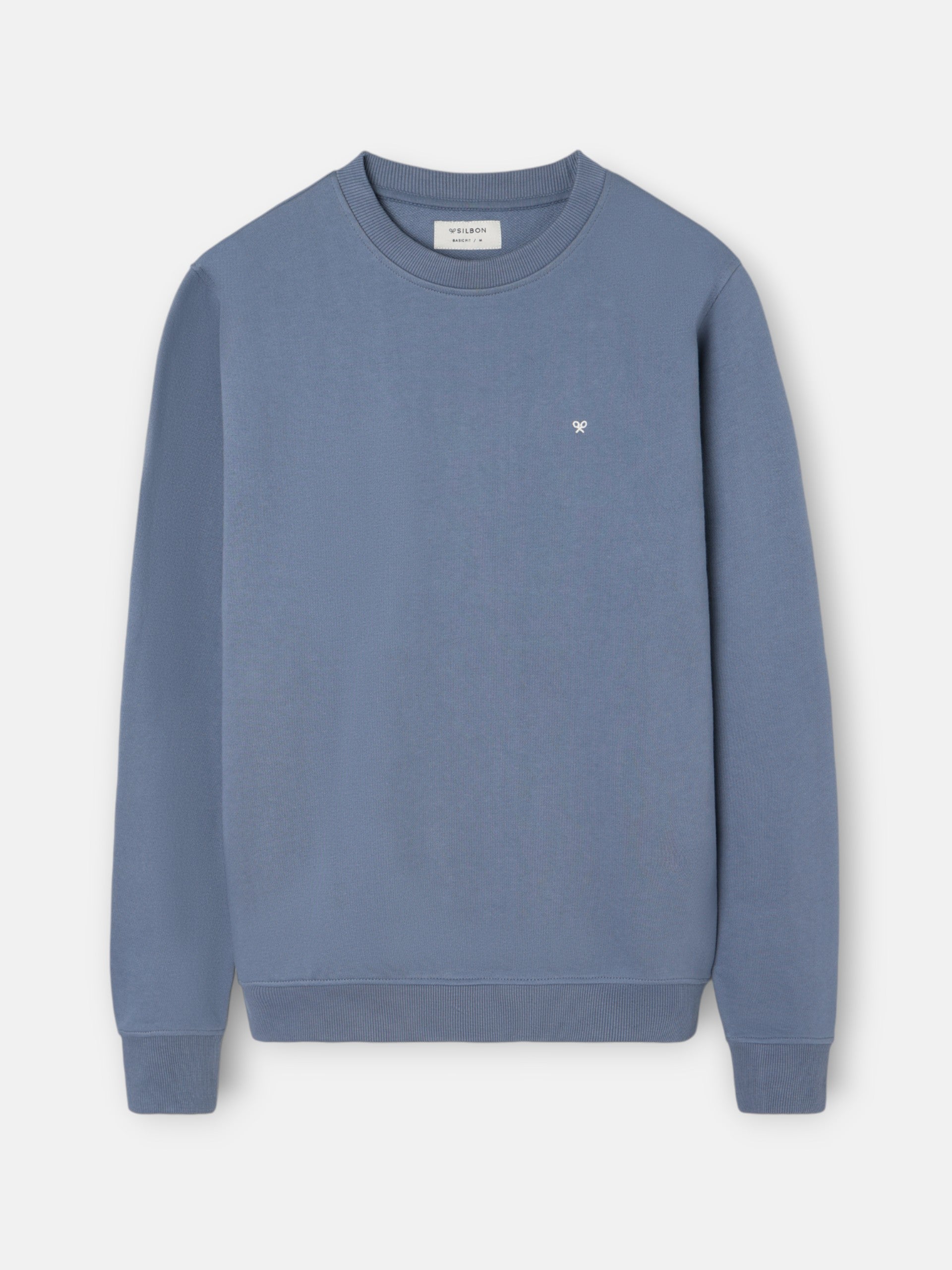 Sweat-shirt ethnique bleu indigo à motif raquette