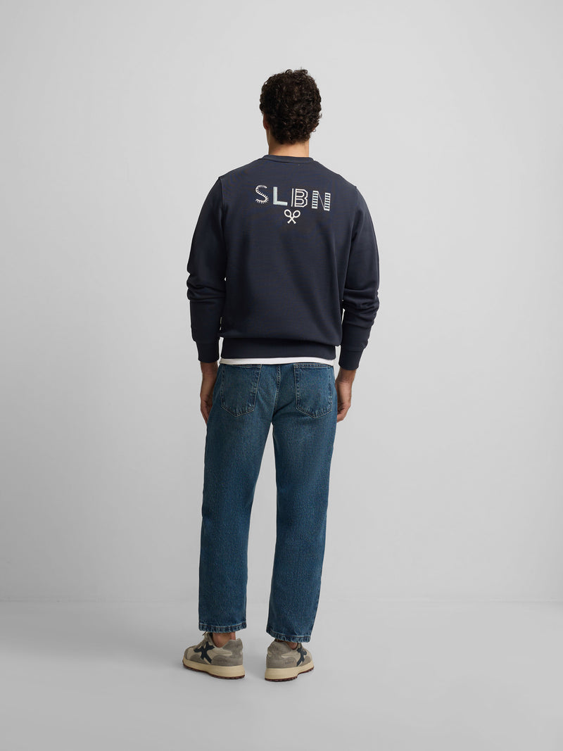 Sweatshirt slbn bordados azul-marinho