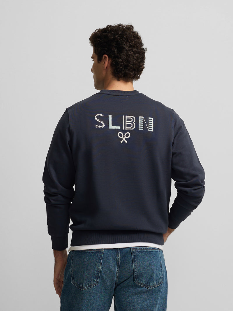 Sweatshirt slbn bordados azul-marinho