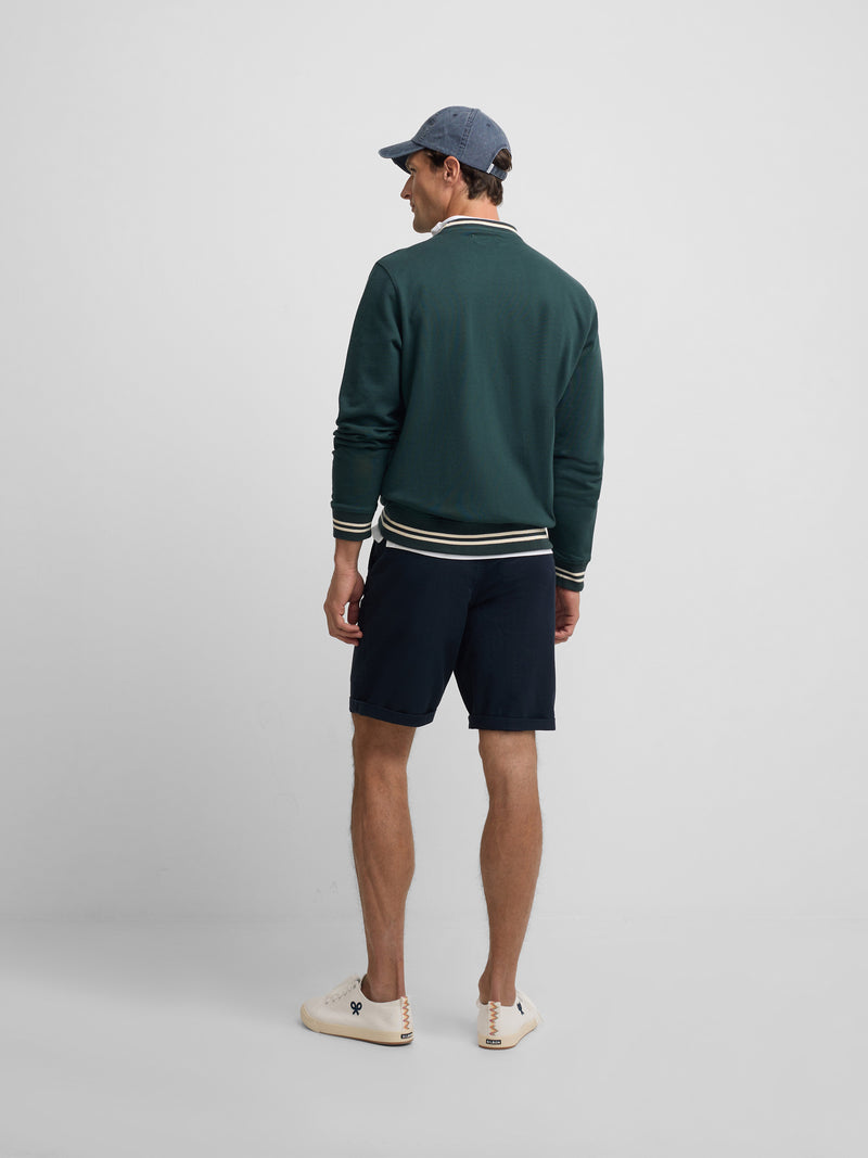 Retro dark green ribbed sweatshirt