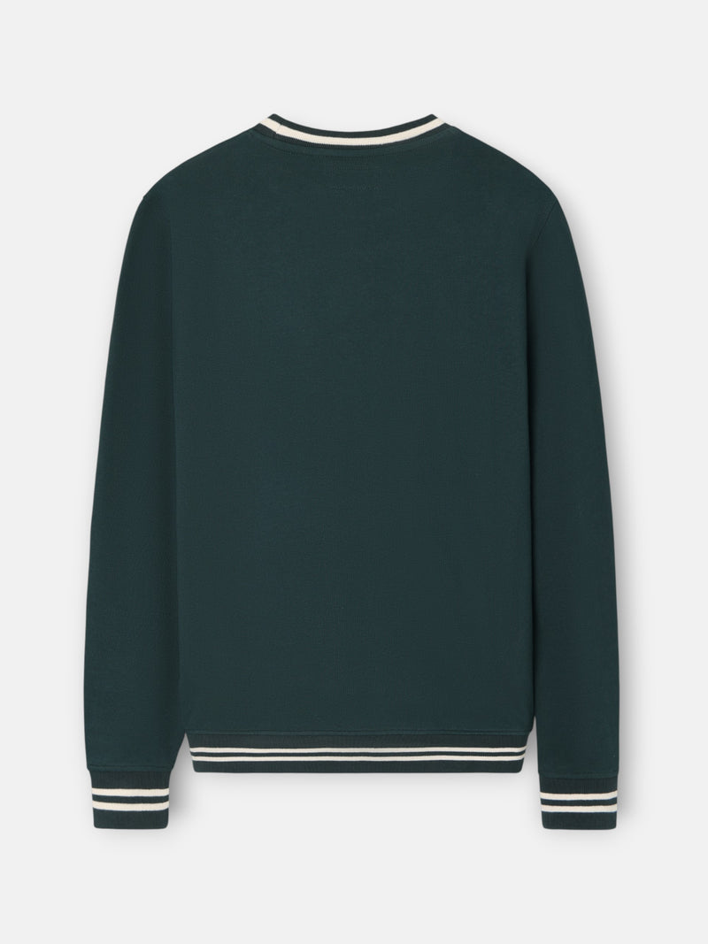 Retro dark green ribbed sweatshirt