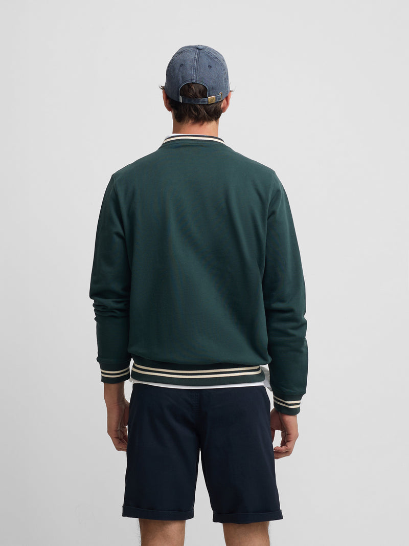 Retro dark green ribbed sweatshirt