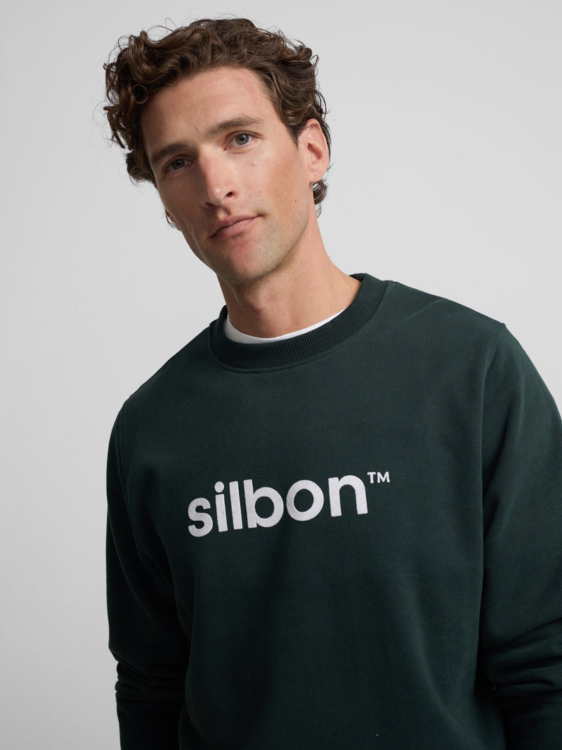 Sudadera Silbon flock verde oscuro
