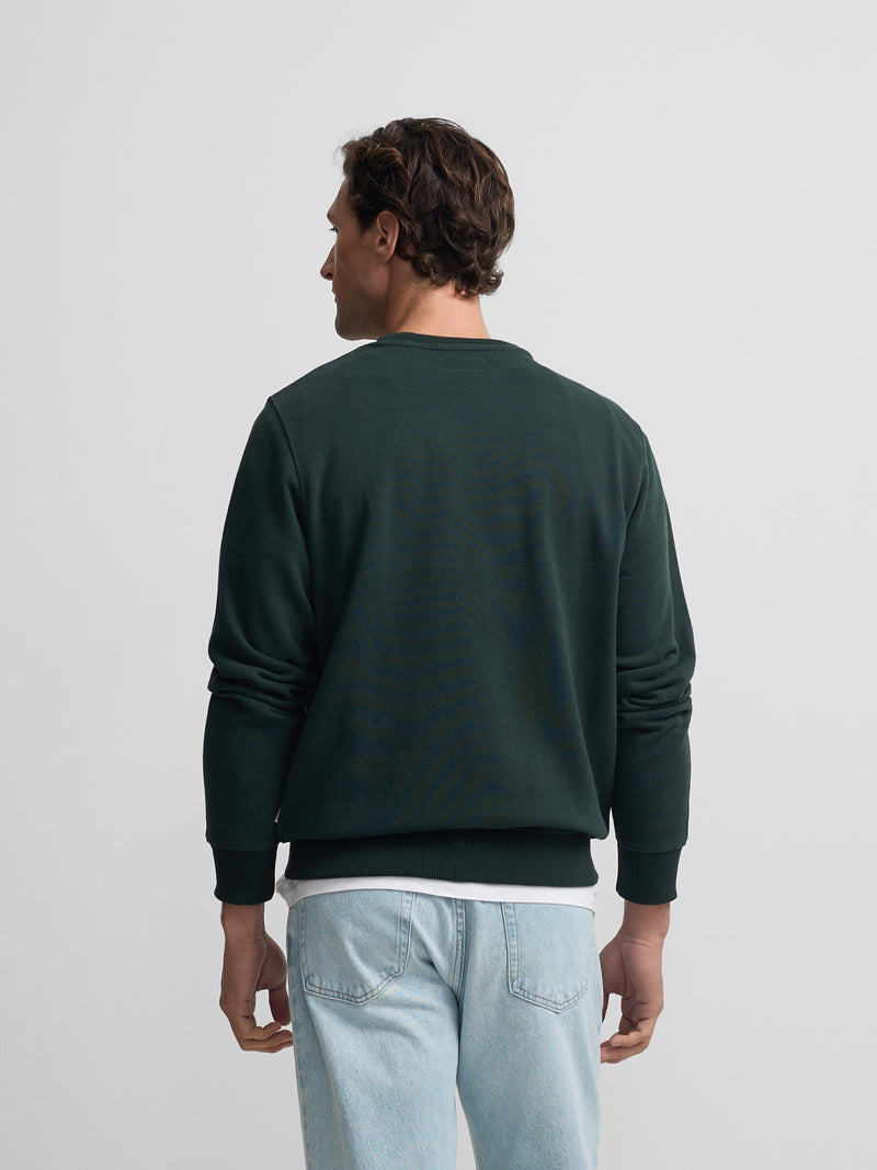 Sudadera Silbon flock verde oscuro