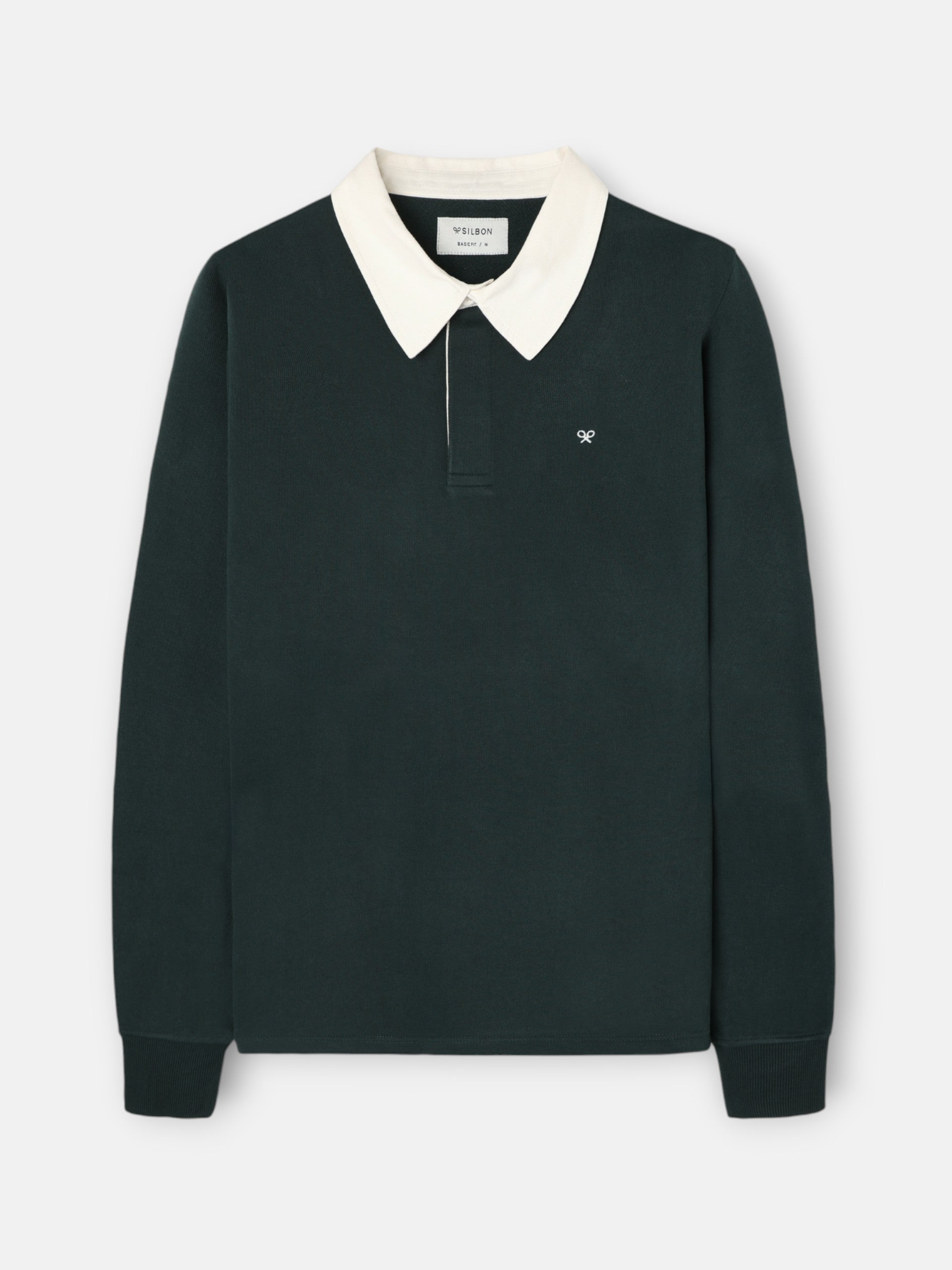 basic dark green polo neck sweatshirt
