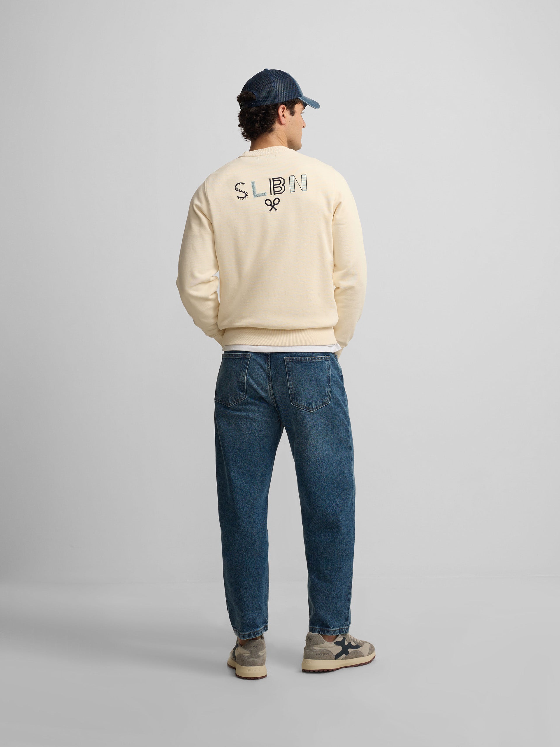 Sudadera slbn bordados crema