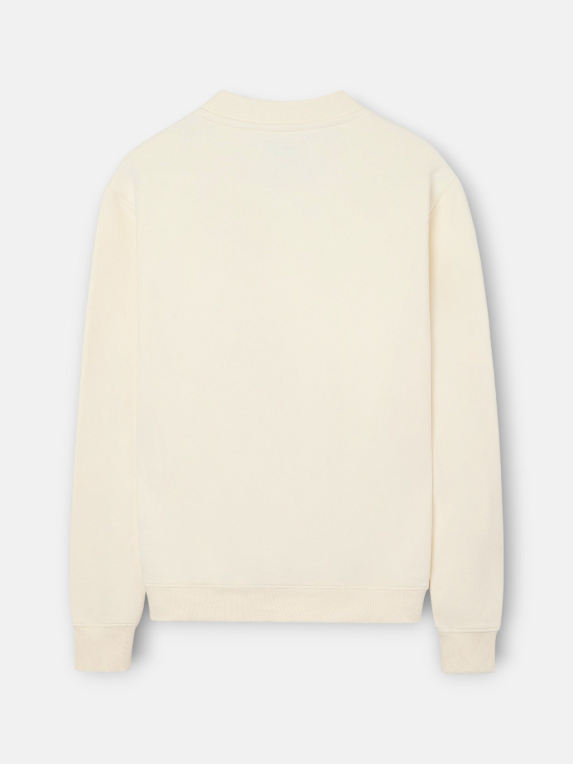 Sudadera bolsillo bordado crema