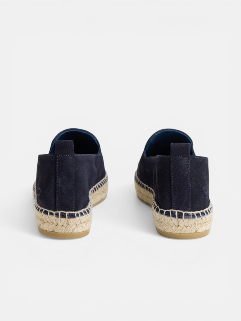 Navy blue suede unique espadrille
