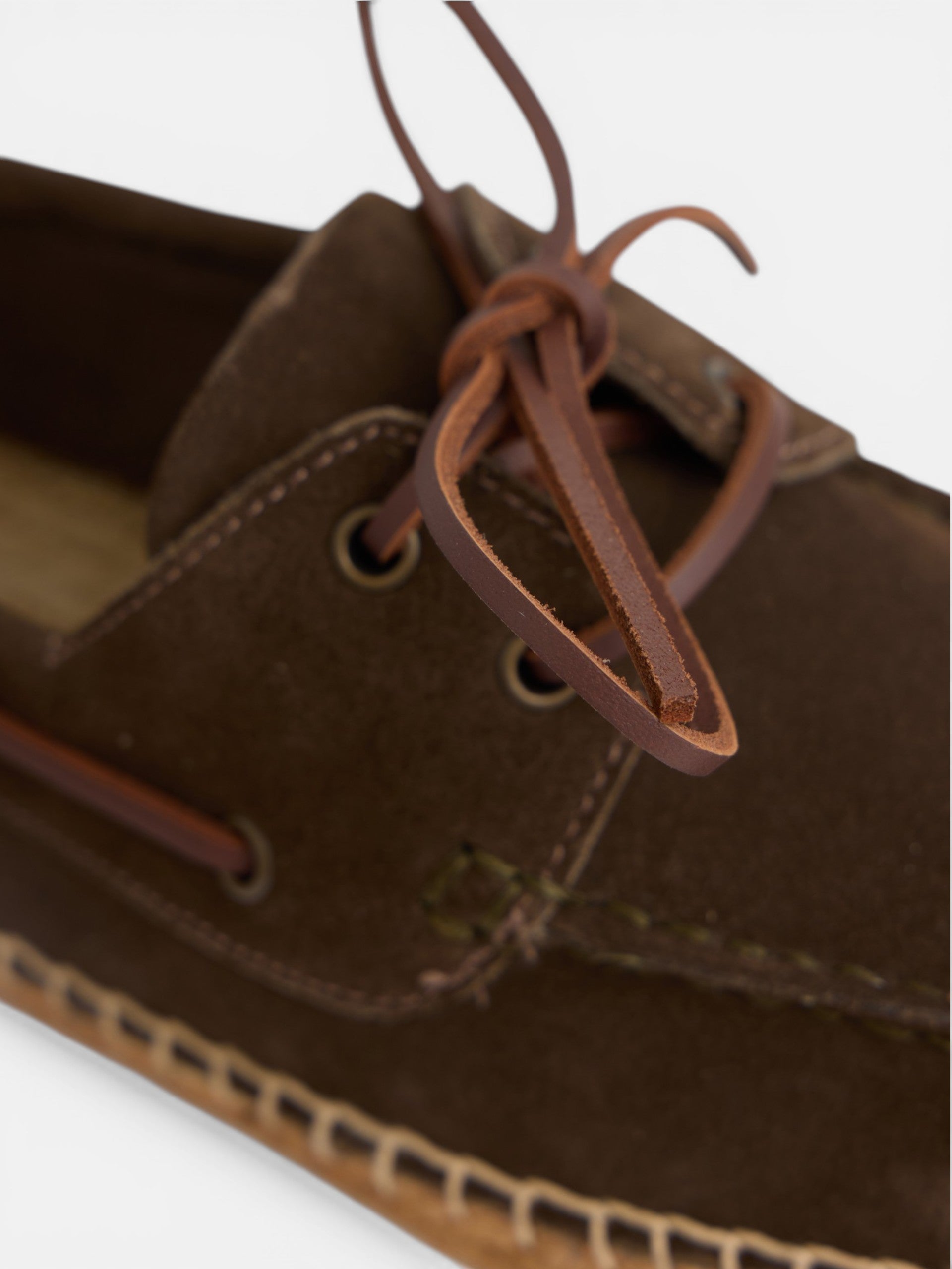 Alpargata cubierta nautico piel marron