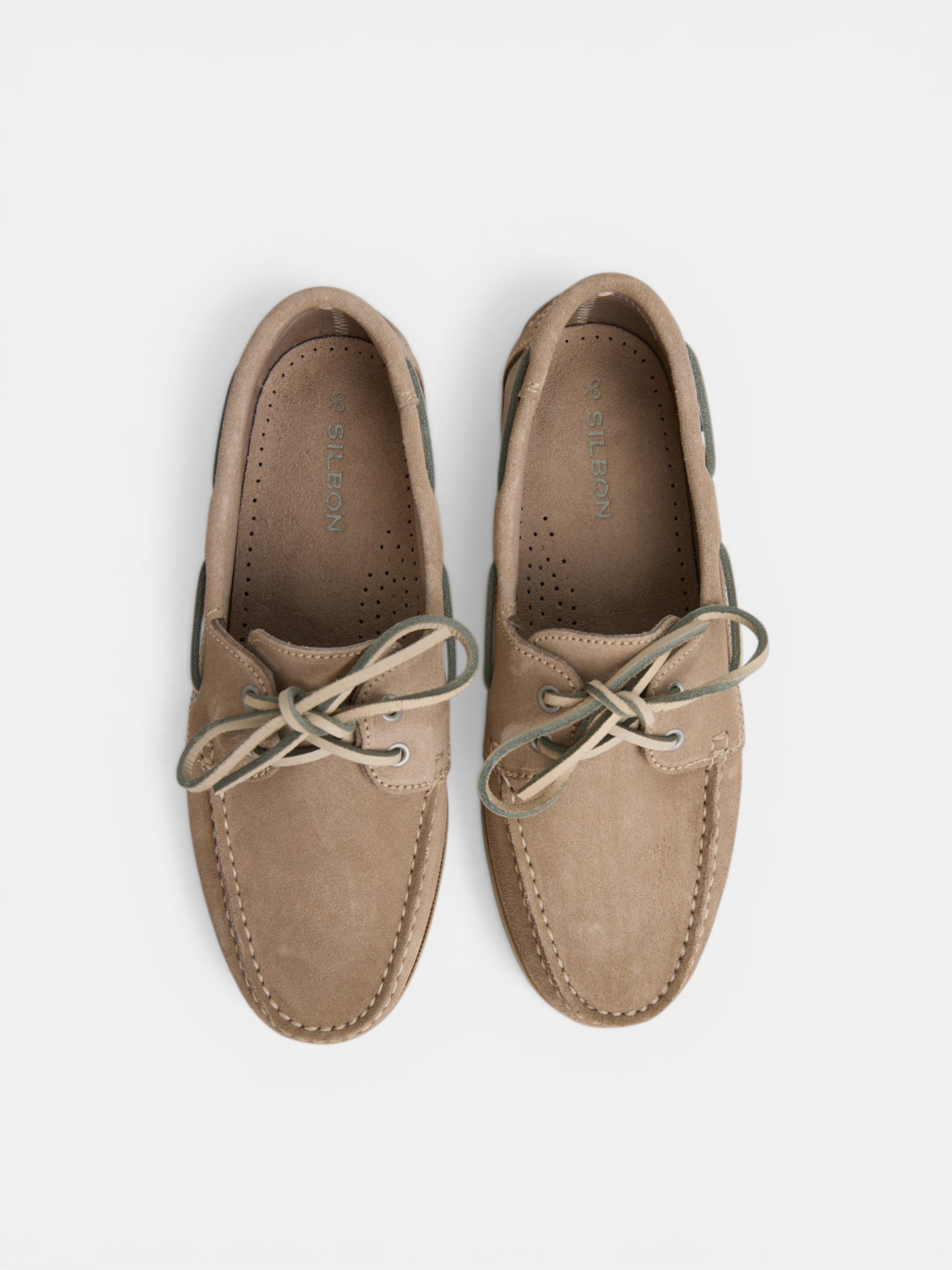 Zapato sport nautico ante beige claro