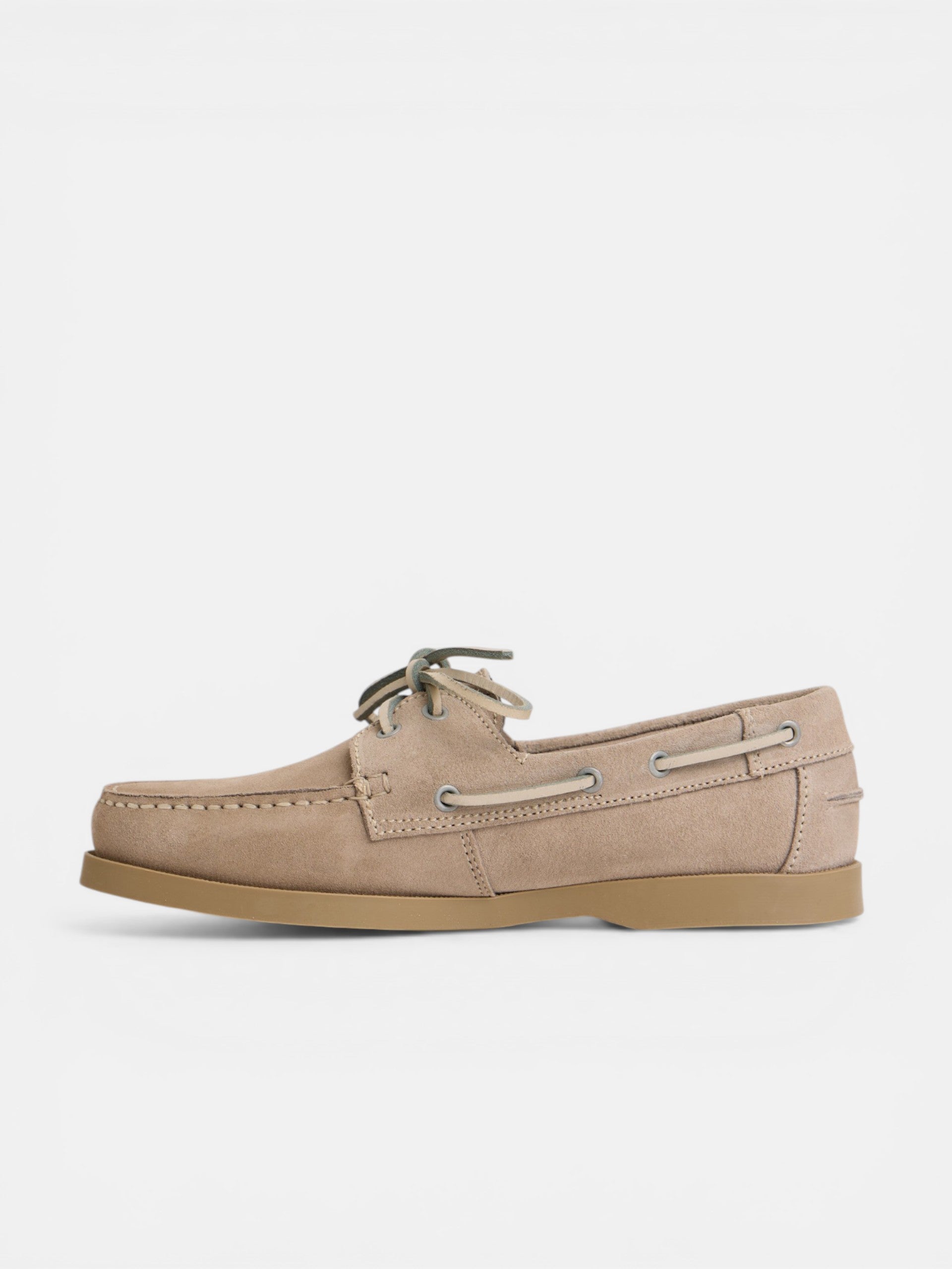Zapato sport nautico ante beige claro
