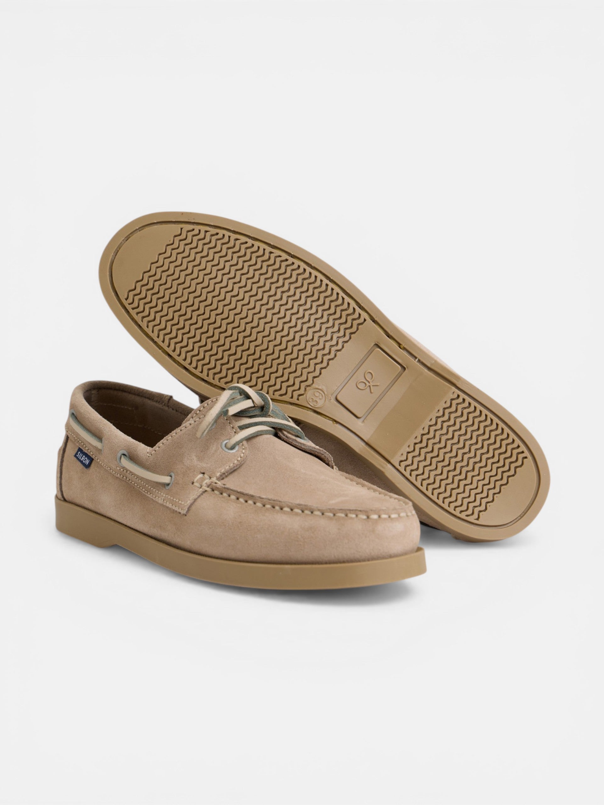 Zapato sport nautico ante beige claro
