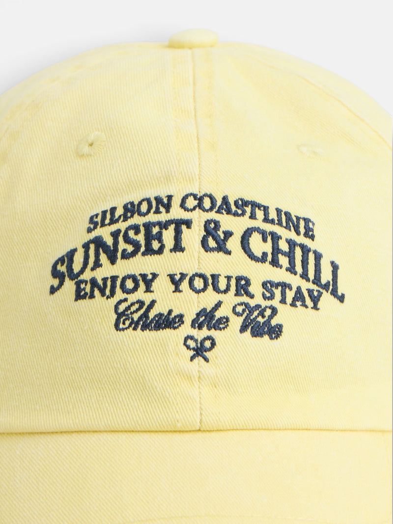 Yellow sunset denim cap