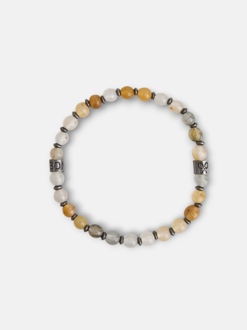Bracelet pierres charm beige