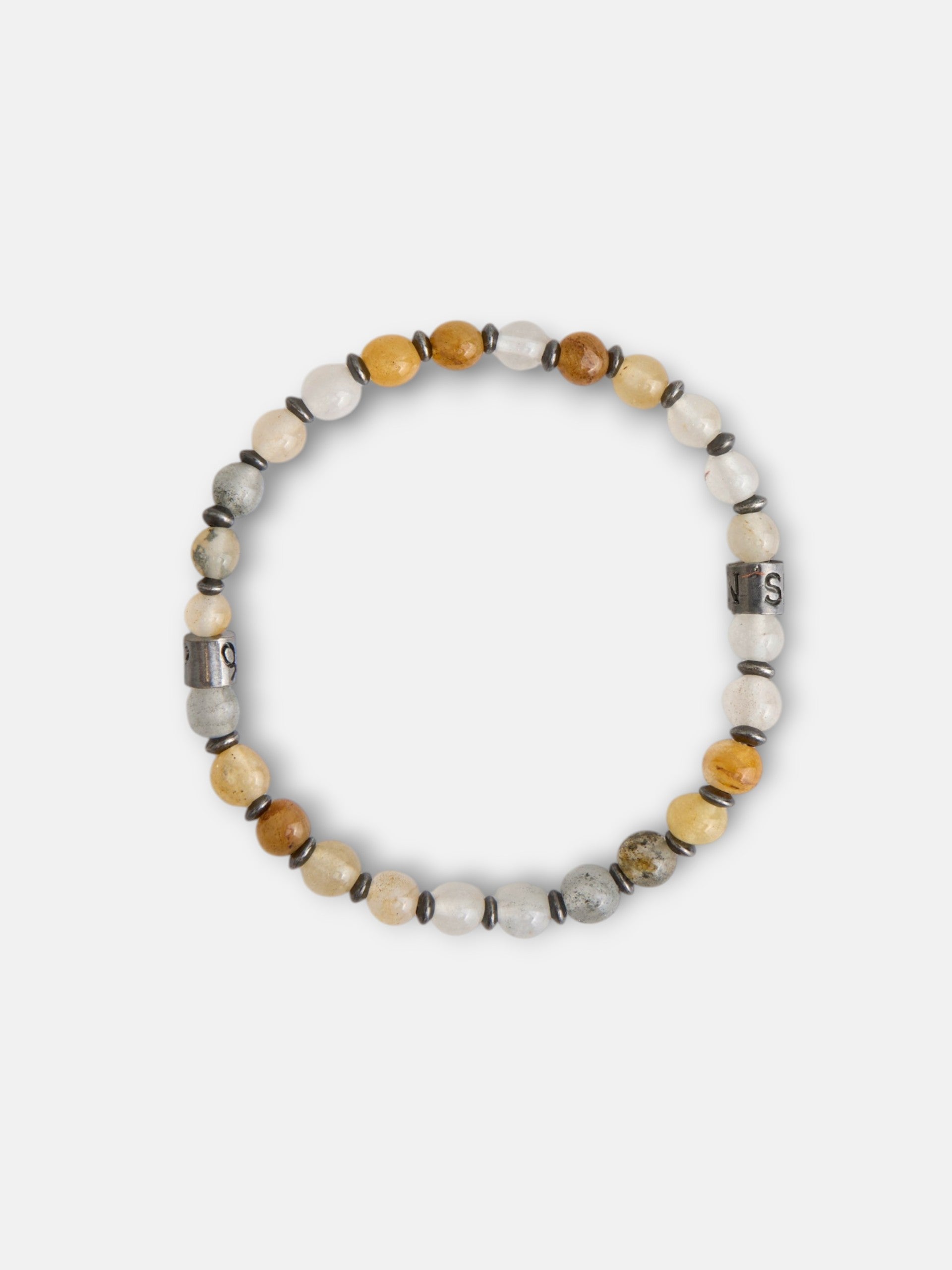 Pulsera piedras charm beige