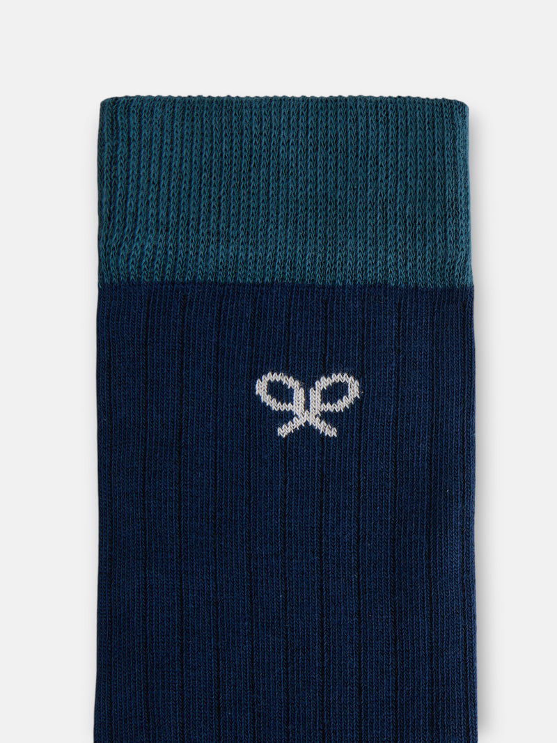Chaussette à bordure bleu marine