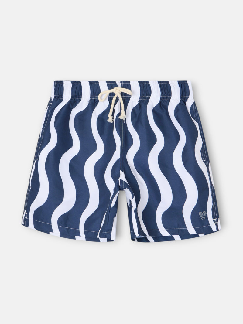 Maillot de bain bicolore bleu vagues