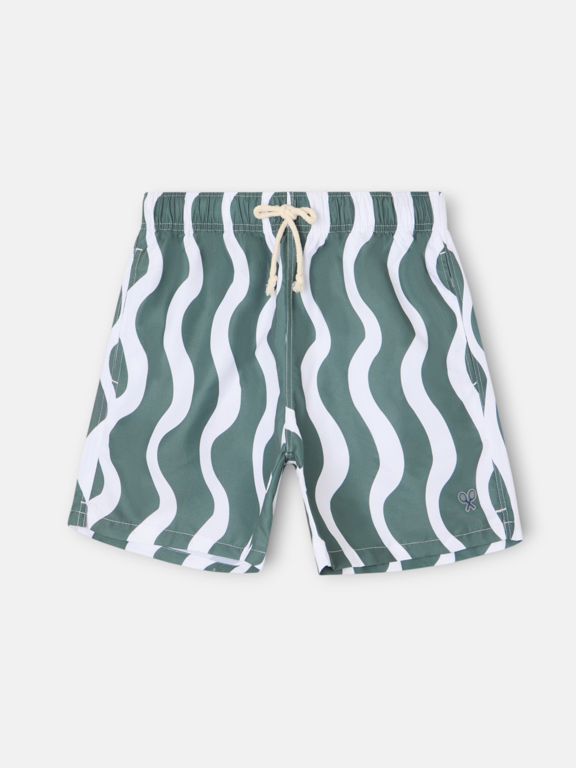 Two-tone green waves swimsuit