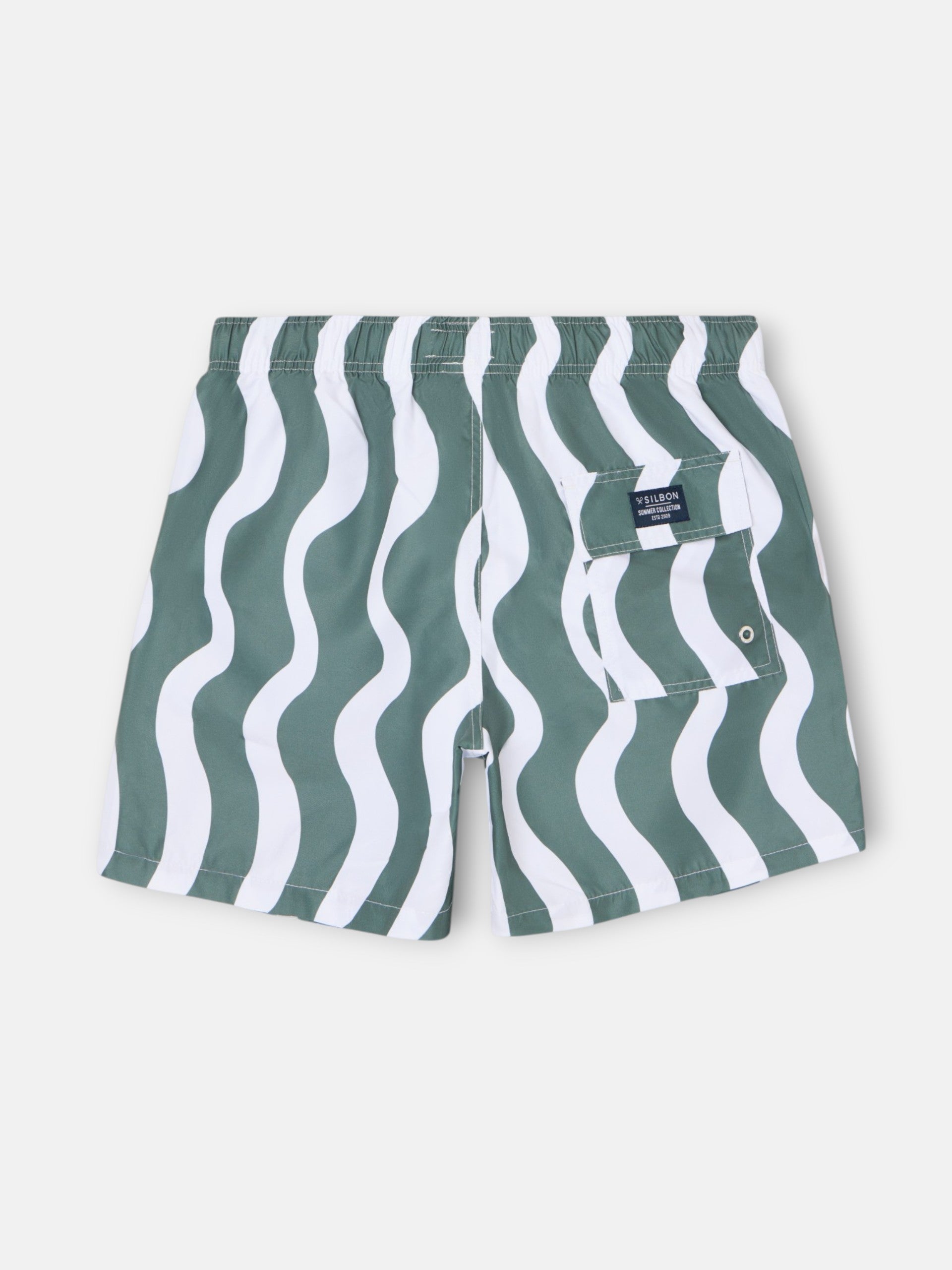 Two-tone green waves swimsuit