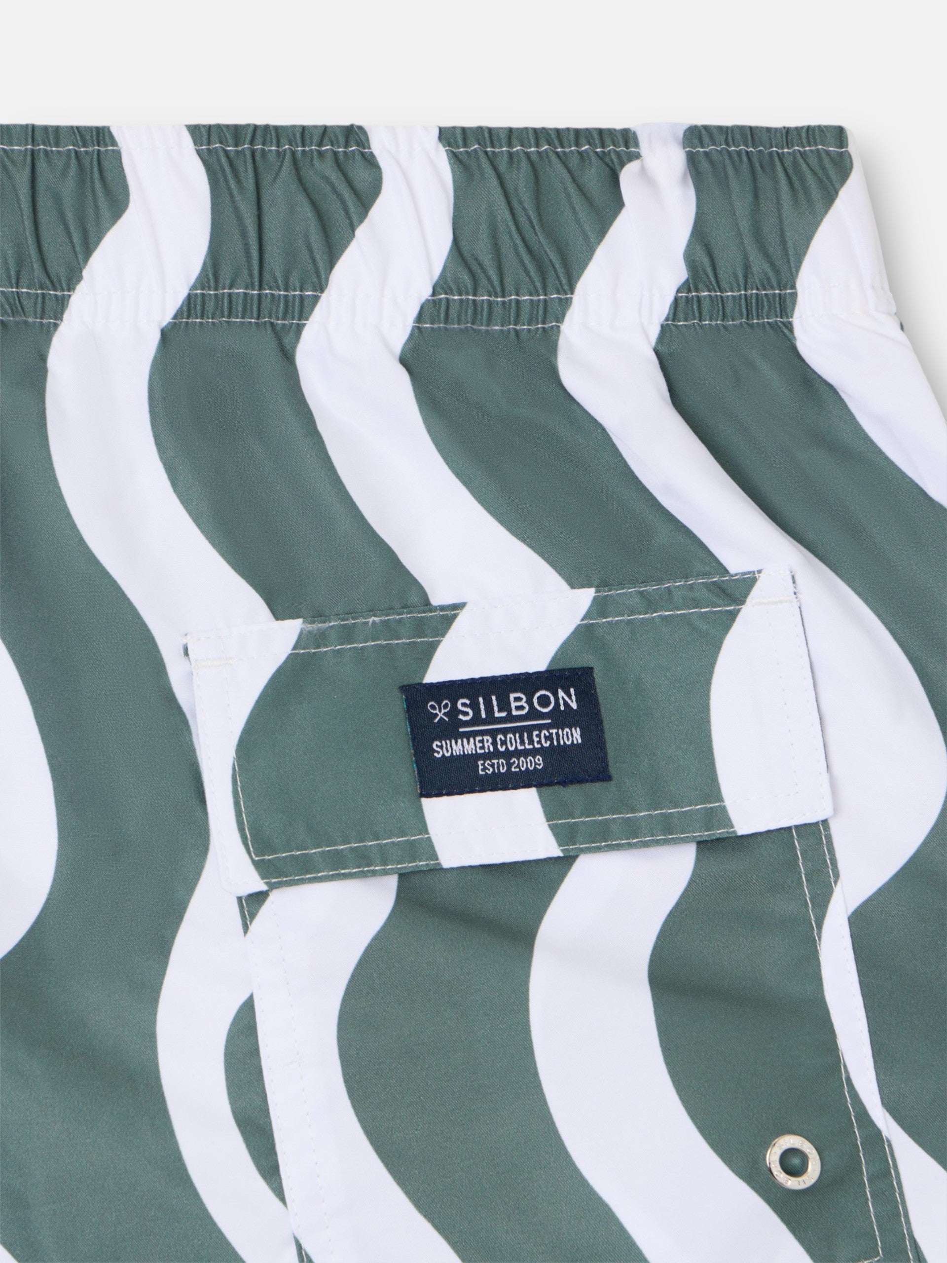 Two-tone green waves swimsuit