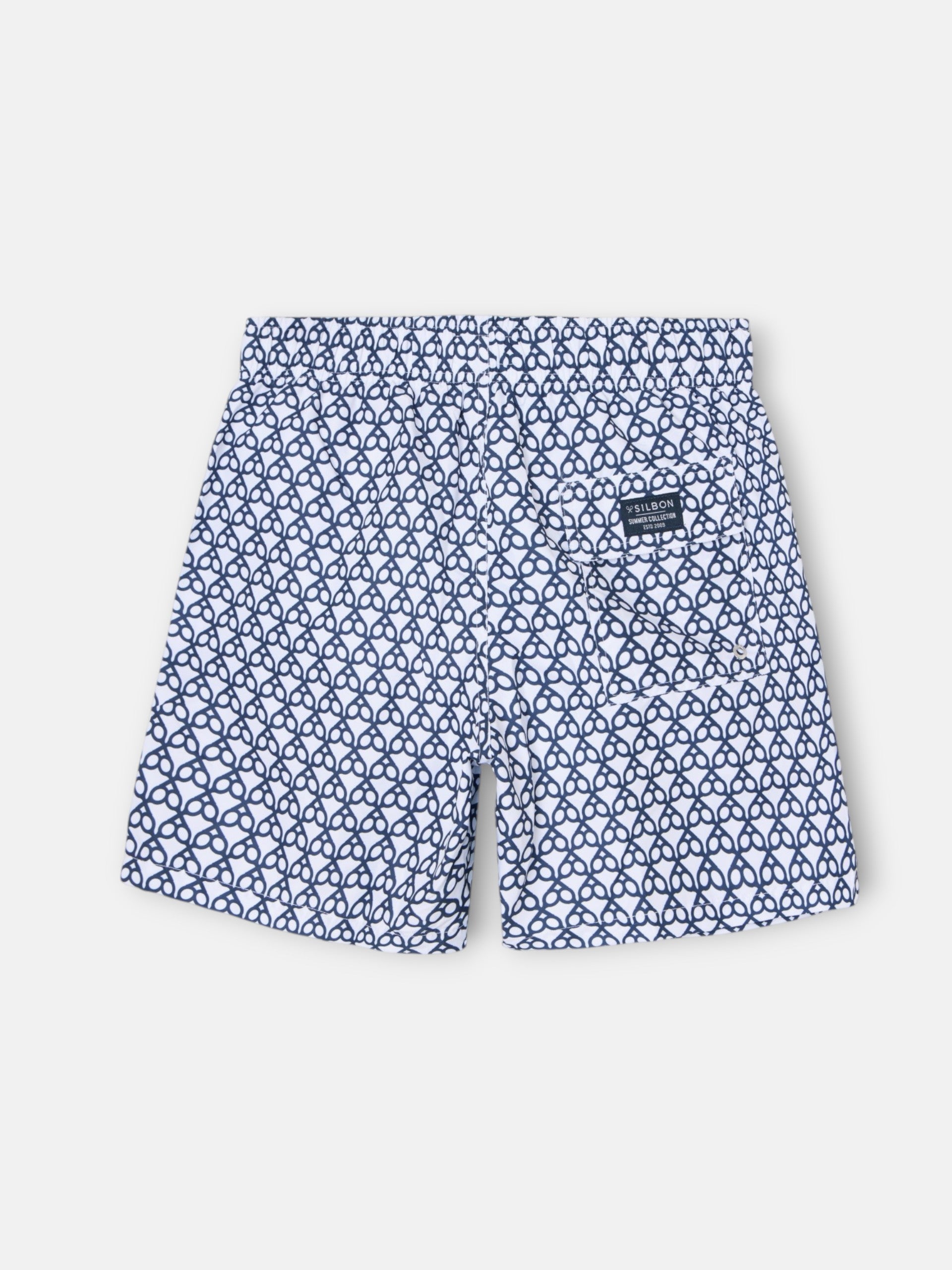 Bañador raquetas geometric azul marino