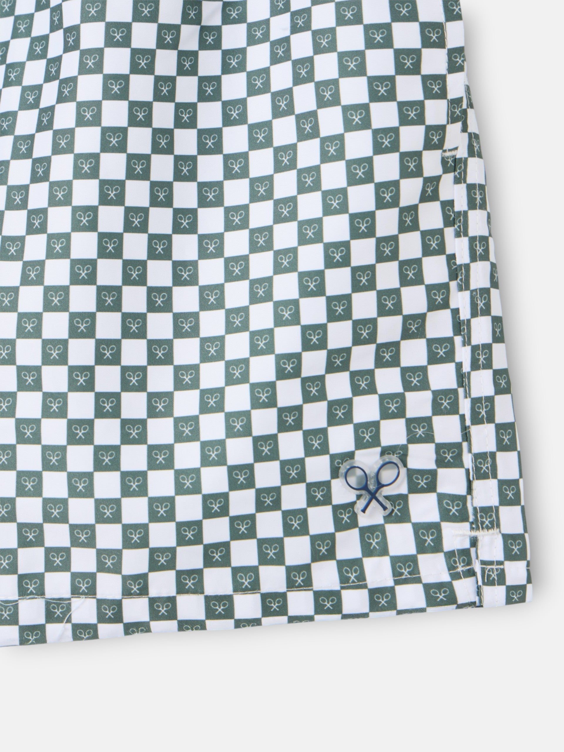 Green mini-check swimsuit