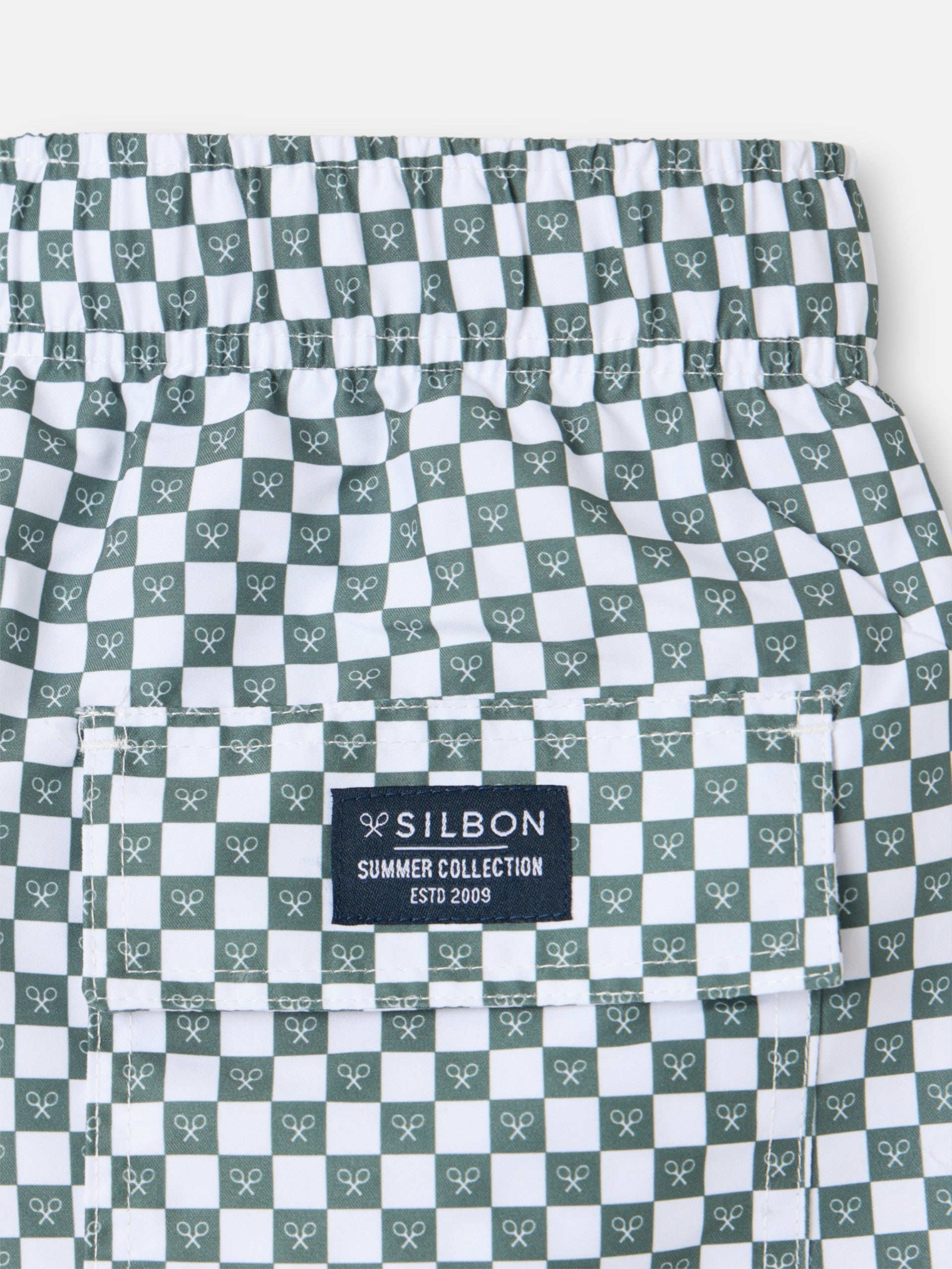 Green mini-check swimsuit