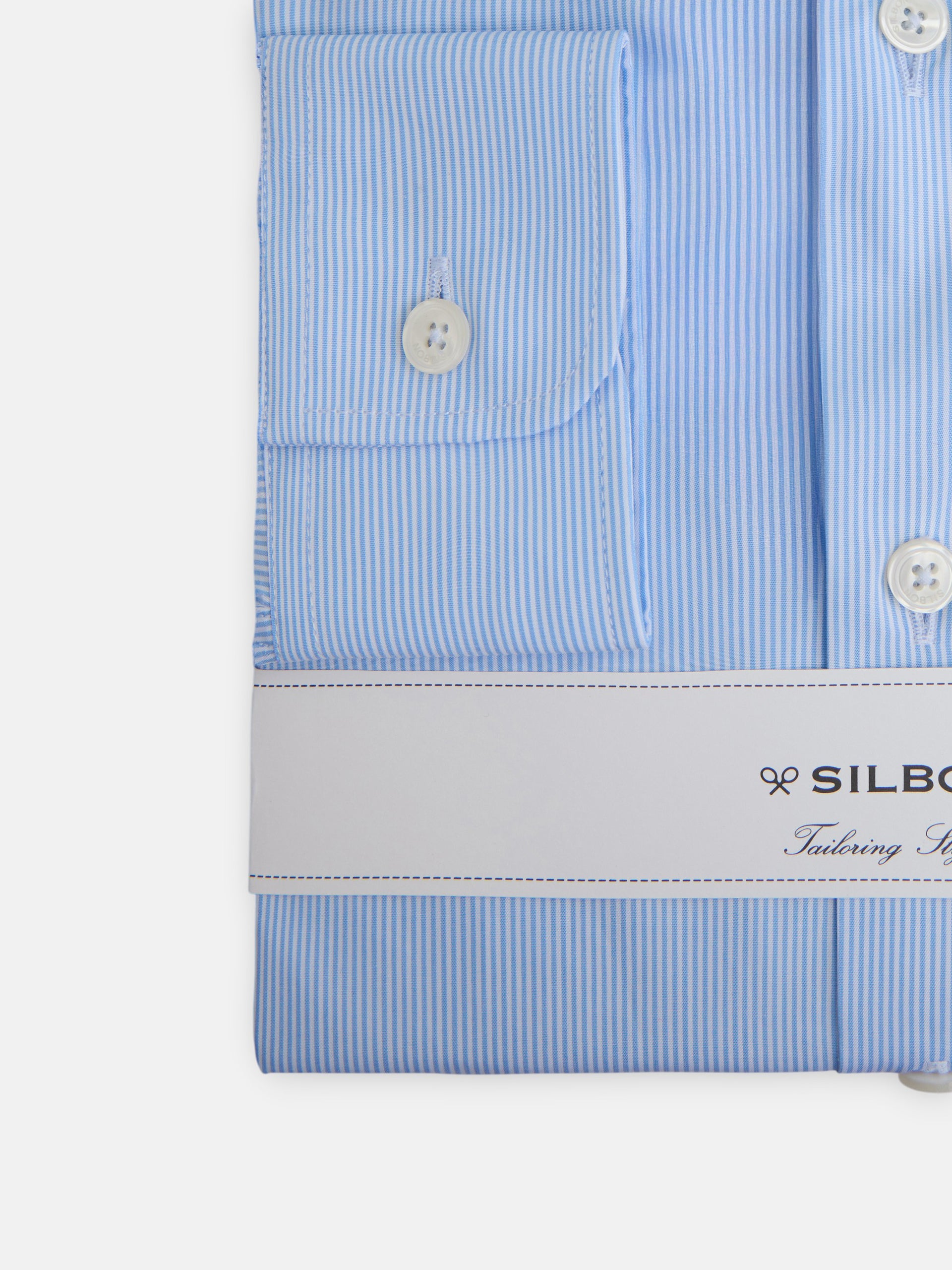 Light blue fine stripe dress shirt