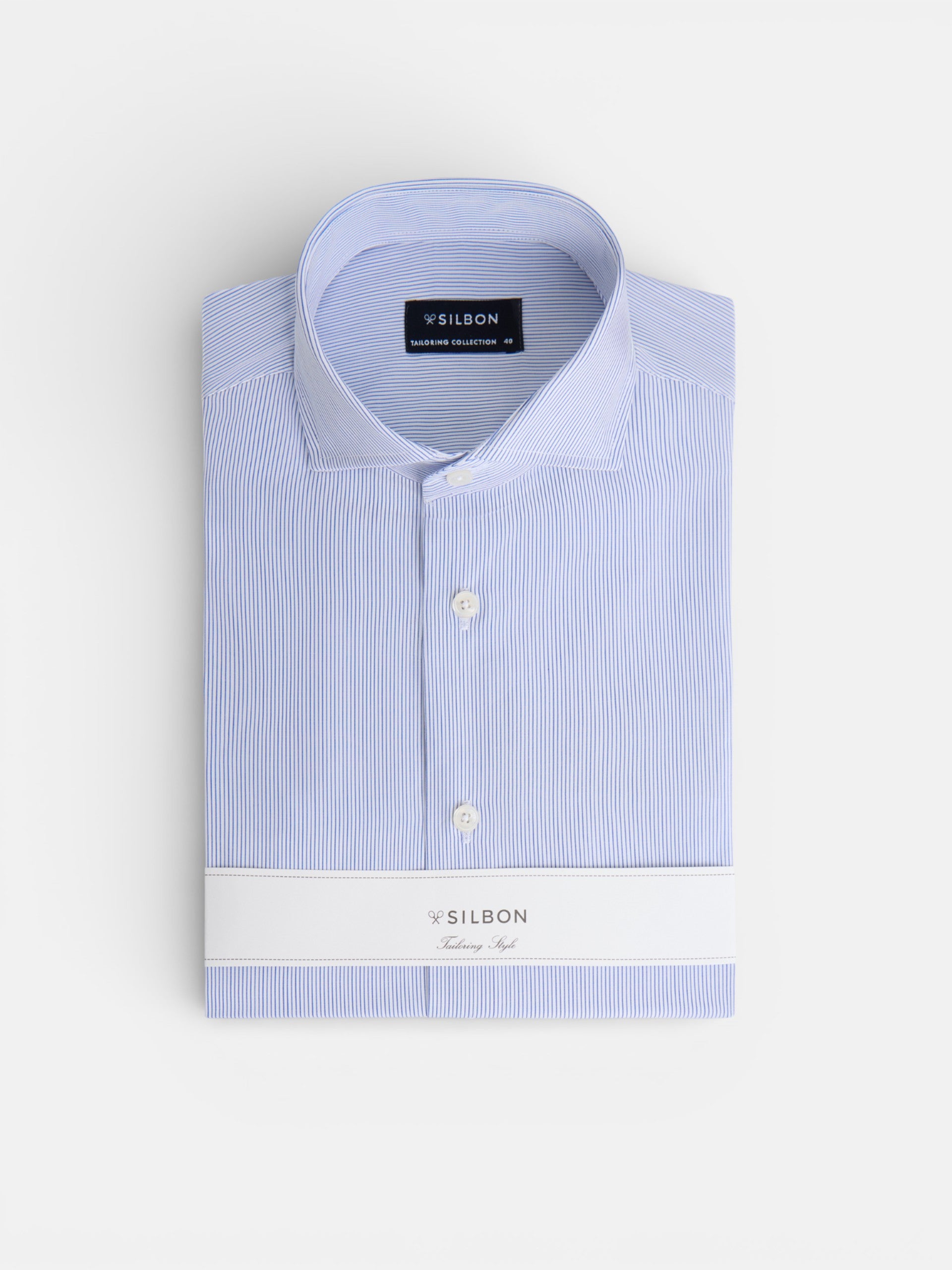 Camisa vestir minirayas azul marino