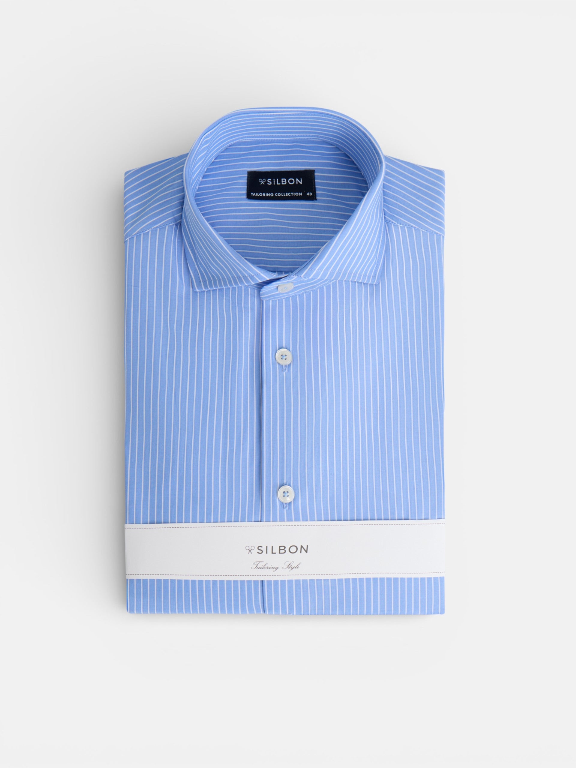 Blue middle stripe dress shirt