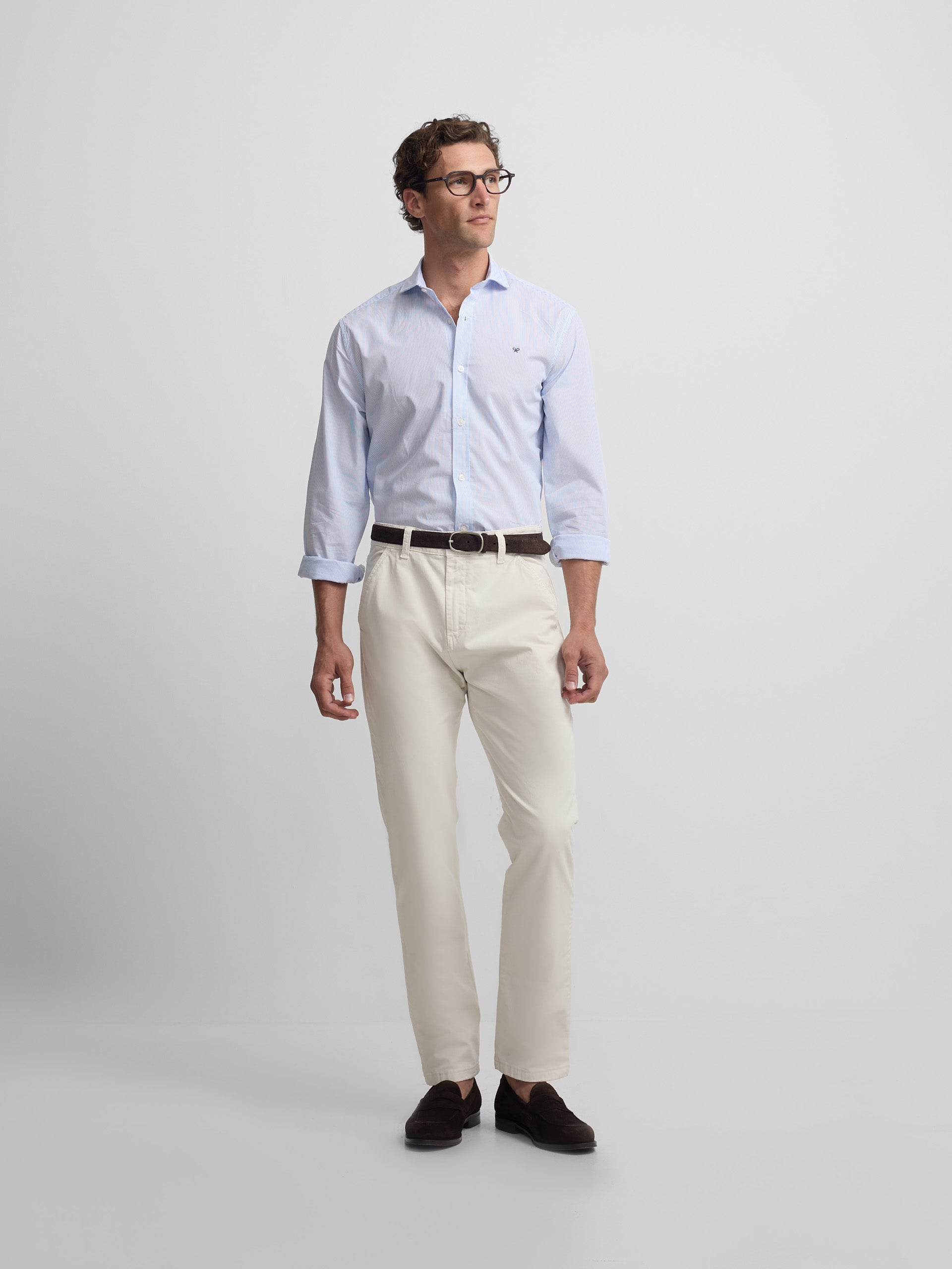 Classic blue stripe sport shirt