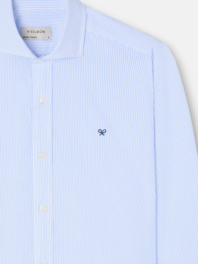 Chemise sport classique à rayures bleues