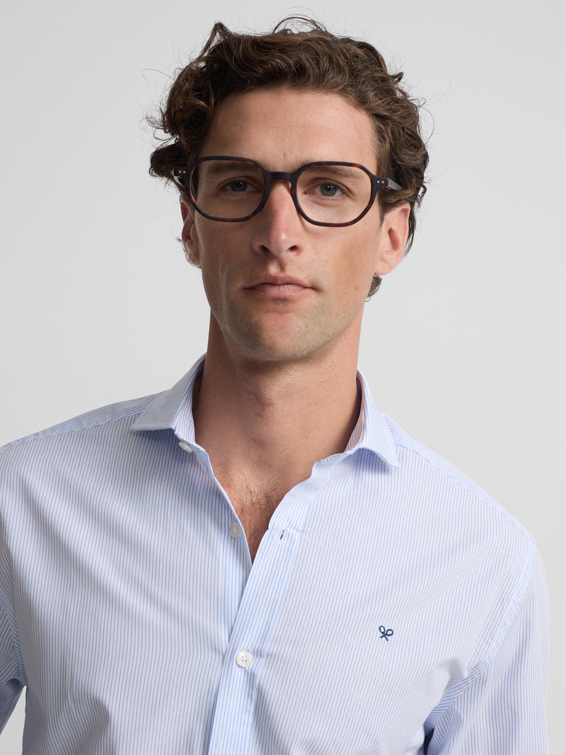 Chemise sport classique à rayures bleues