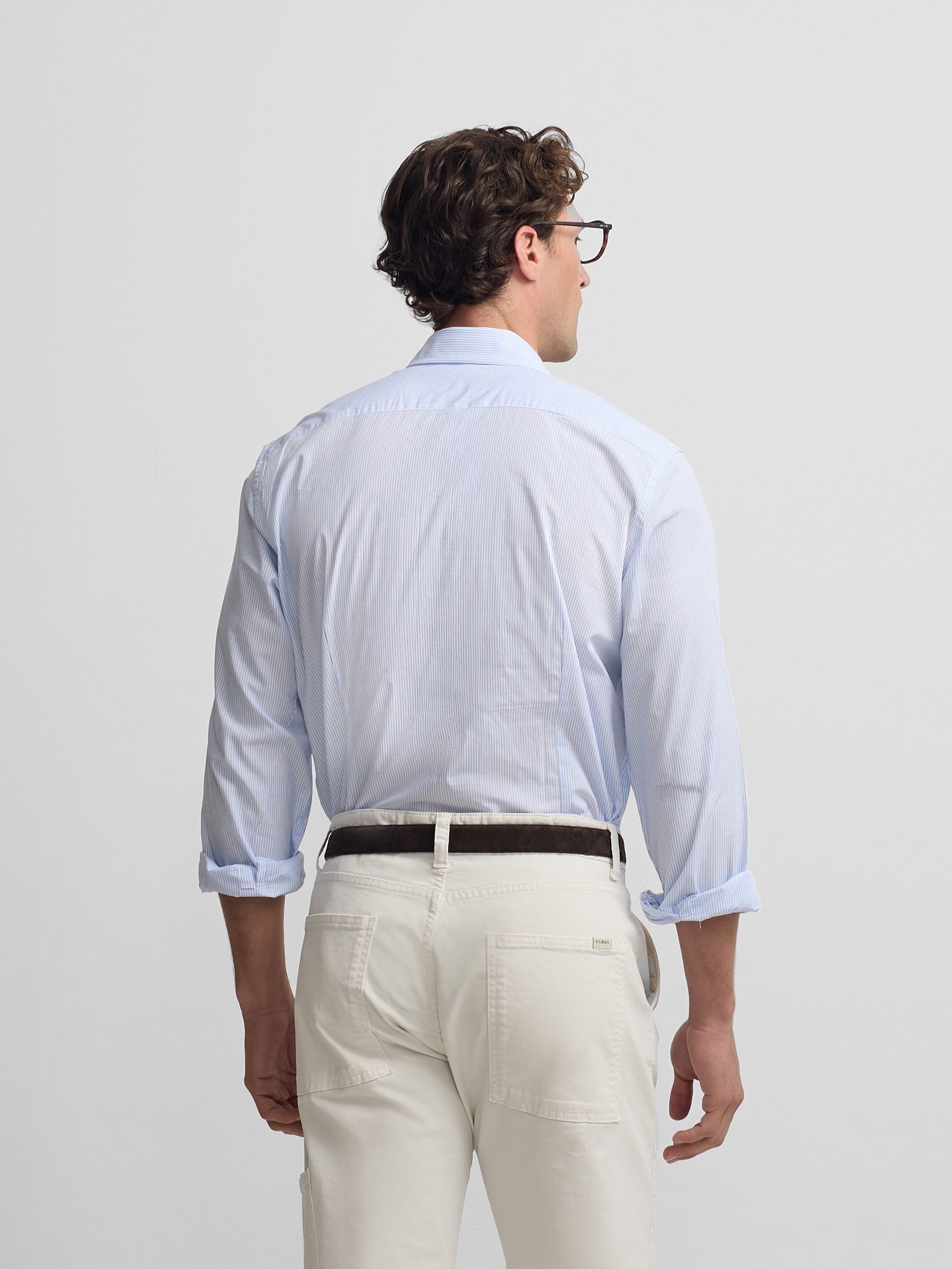 Classic blue stripe sport shirt