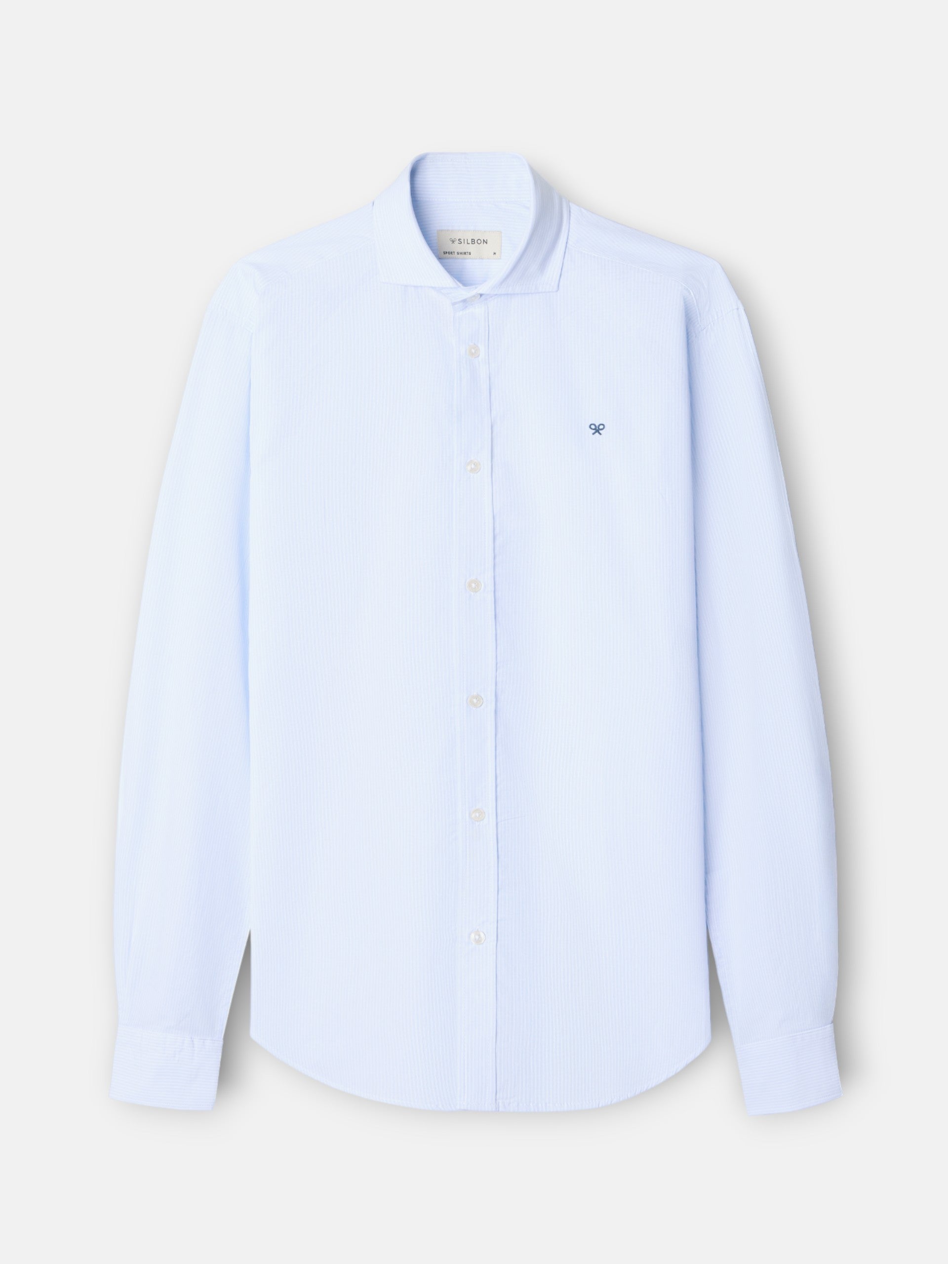Camisa sport classic rayas celestes