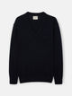 Navy blue business V-neck sweater