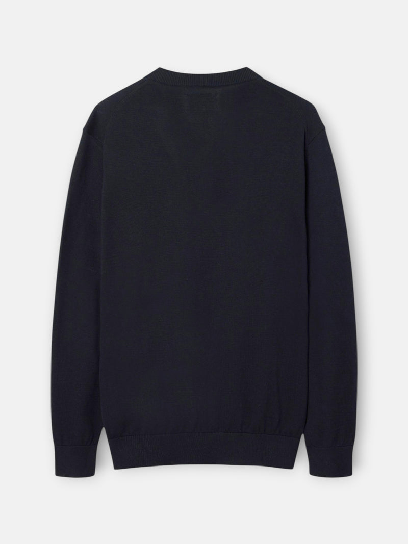 Navy blue V-neck business sweater