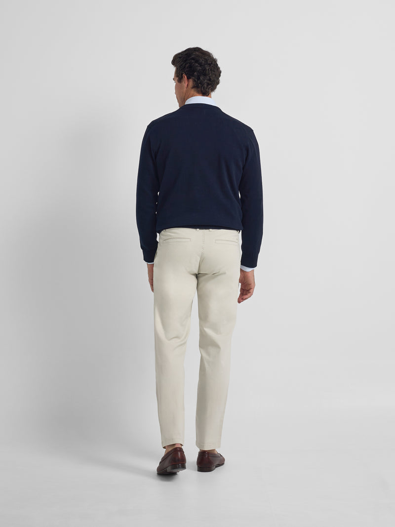 Navy blue V-neck business sweater