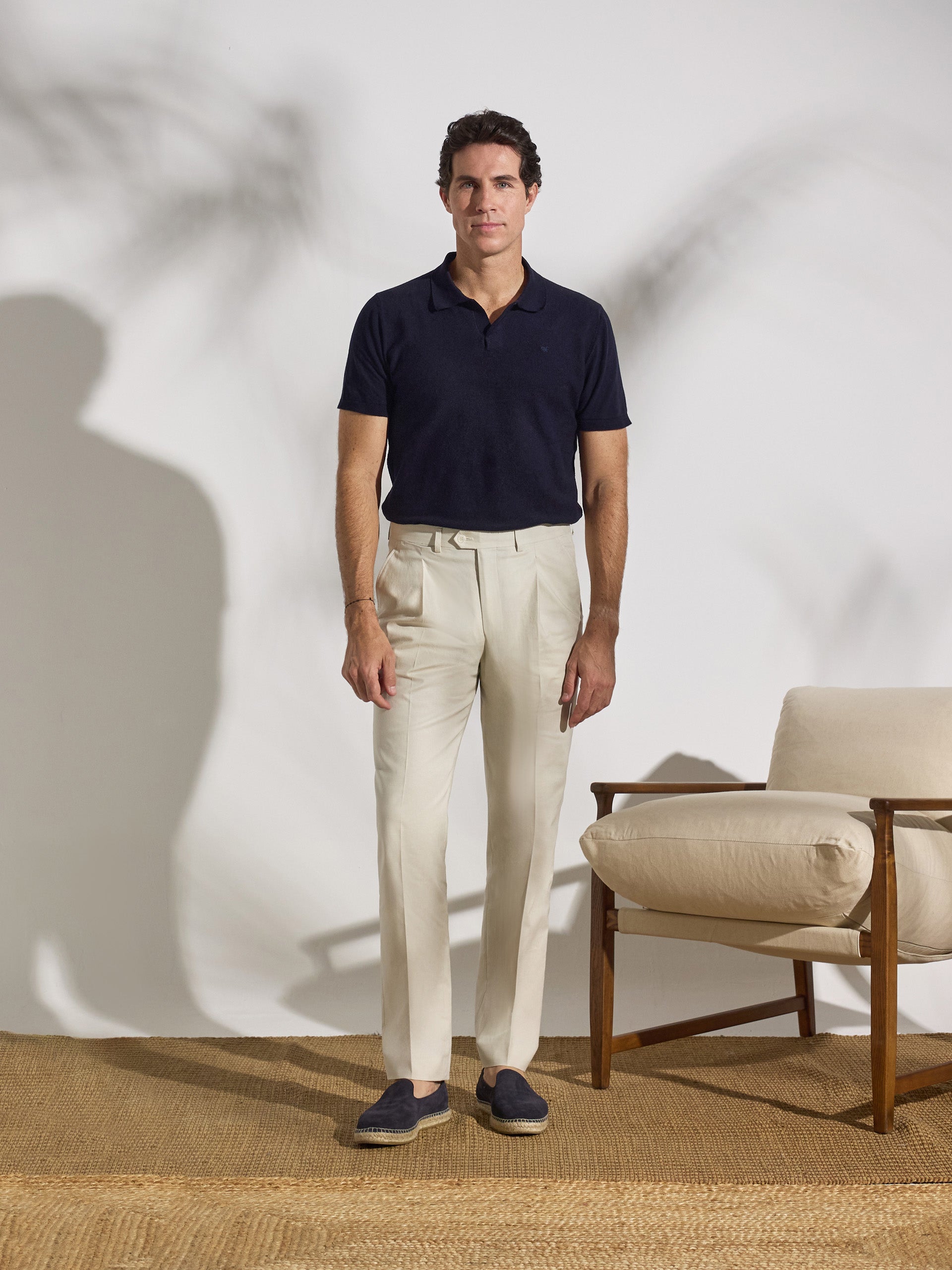 Polo unique estructura azul marino