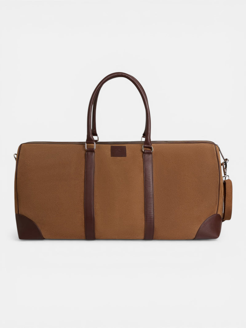 Dark brown leather business travel bag