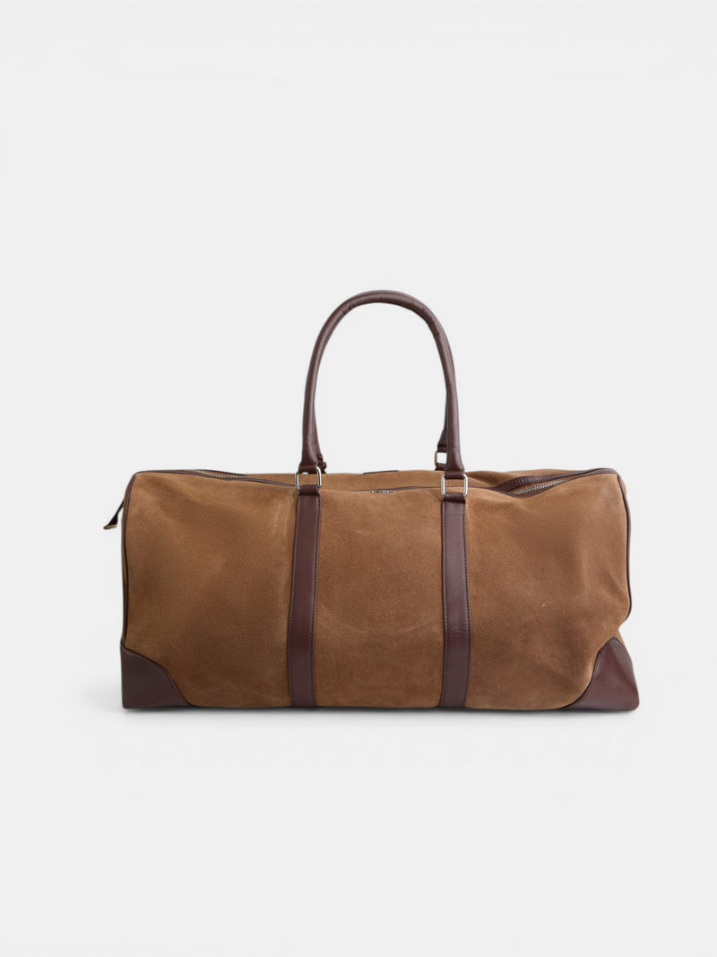 Dark brown leather business travel bag