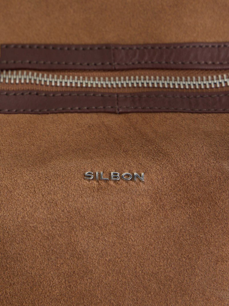 Dark brown leather business travel bag