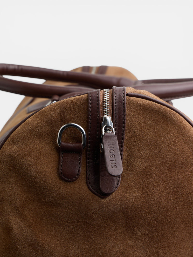 Dark brown leather business travel bag