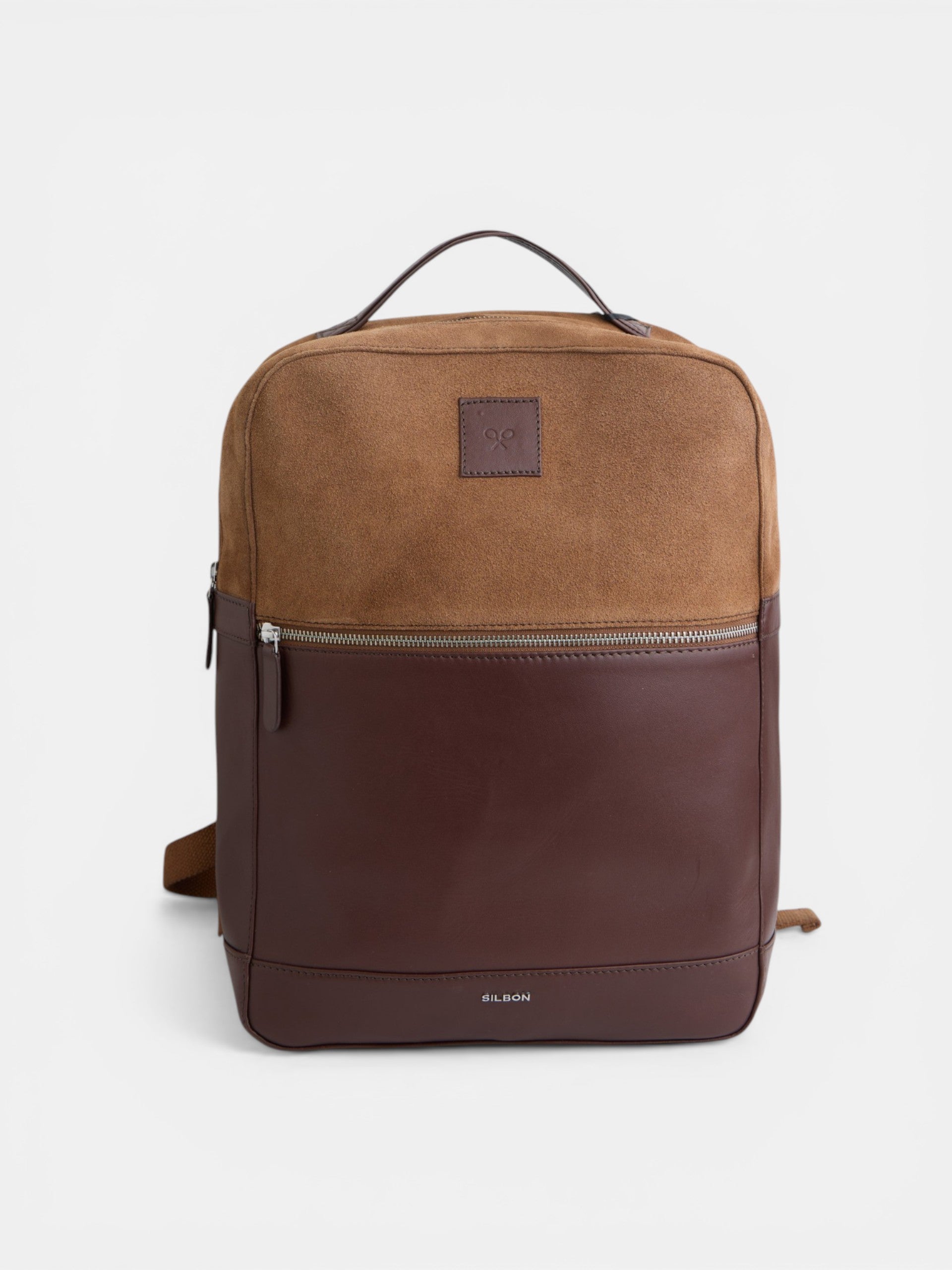 Dark brown leather business backpack