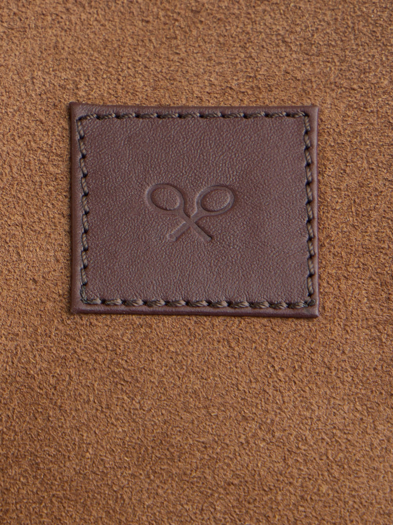 Dark brown leather business backpack